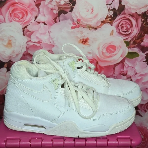 Nike Air Flight Mens Sneakers size 7 triple white like new - Picture 1 of 8
